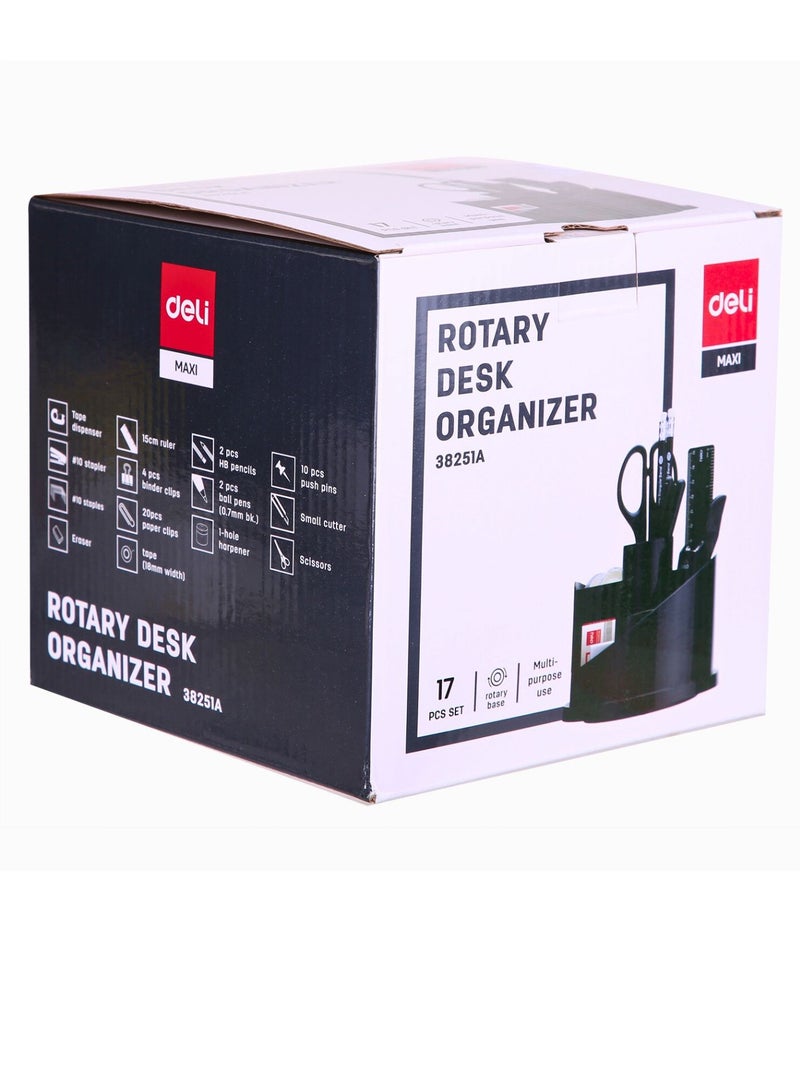 Deli منظم مكتب دوار مع مجموعة ملحقات - Image 2