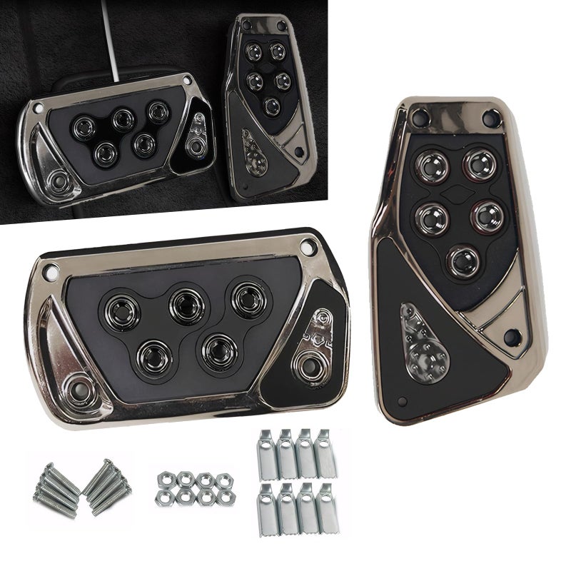 Merdege Pack of 2 Car Pedal Covers AntiSlip Vehicle Foot Treadle 255In x 511In Automatic Pedal Pad Universal Accessories for Most Cars Black - Image 3