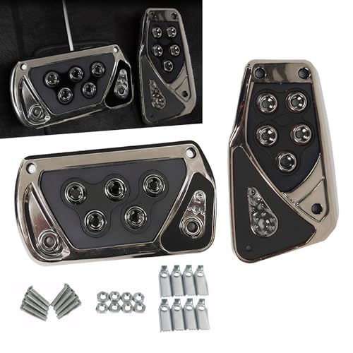Merdege Pack of 2 Car Pedal Covers AntiSlip Vehicle Foot Treadle 255In x 511In Automatic Pedal Pad Universal Accessories for Most Cars Black - Image 1