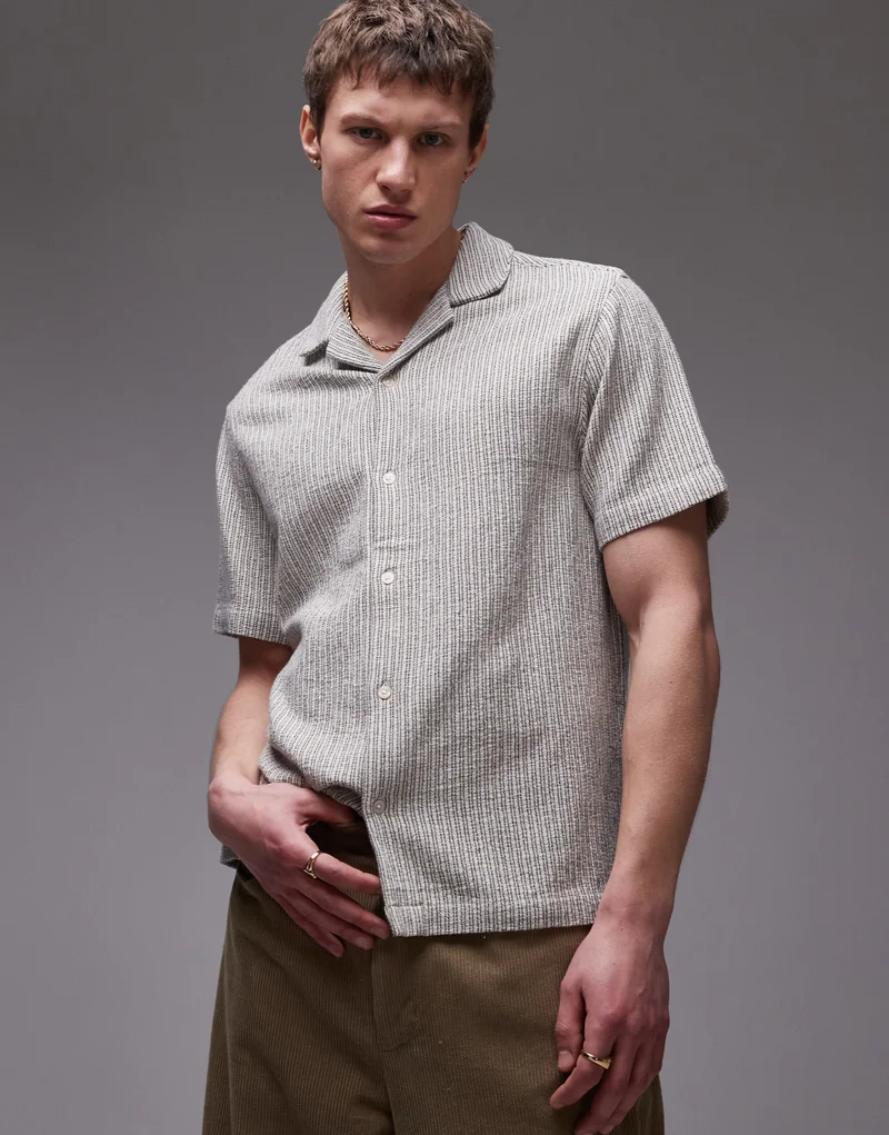 TOPMAN Short Sleeve Button Down Shirt