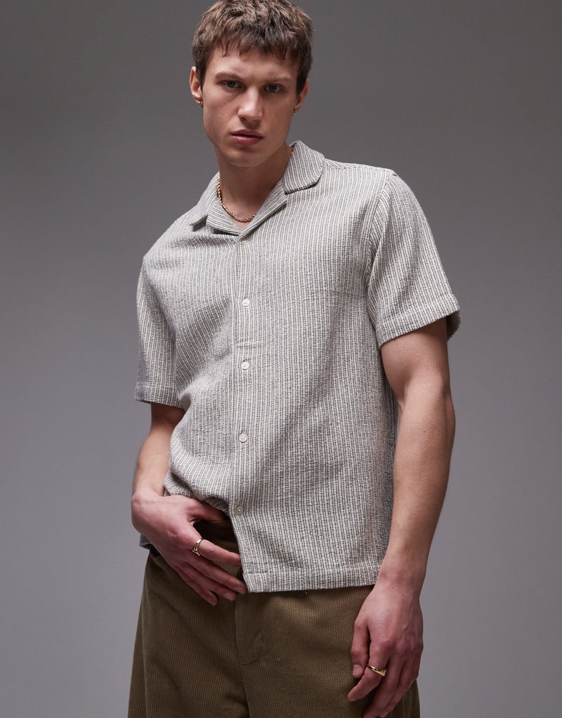 TOPMAN Short Sleeve Button Down Shirt - Image 1