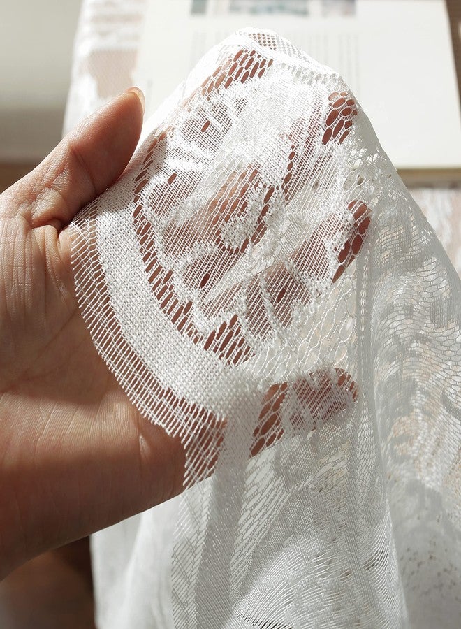 VIRFONOR Gorgeous Round Lace Tablecloth,Vintage Floral Embroidered Table Cloths, Chic Round Table Cover for Wedding Banquet HolidayDinner Tables 60INCH (White) - Image 4