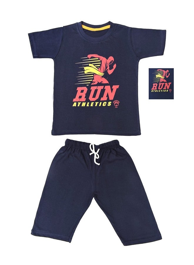 Kiddos Boys Roundneck T-shirt Shorts 3/4 Set Combo Pack Of 5 (2-3 YEARS) - Image 5