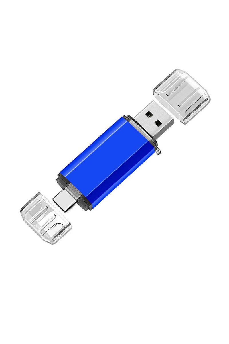 USB Flash Drive, Dual OTG Thumb Drive, Fast Speed Easy To Use Memory Stick, Lightweight And Portable Type C USB Drive For Smartphones, Laptops, Mobiles, (1pc, Blue, 4GB)