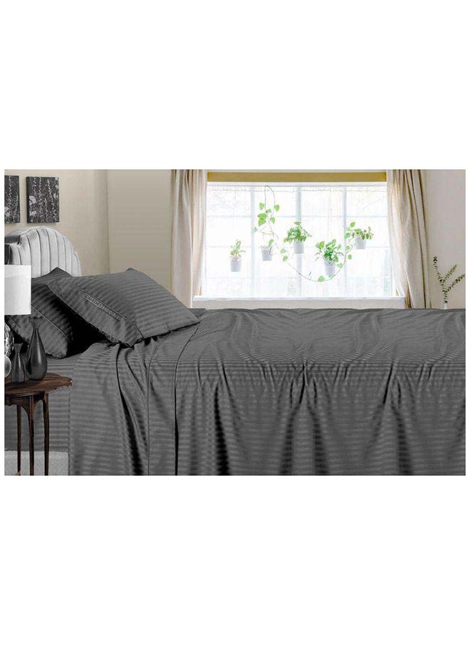 Hotel Collection - HOTEL COLLECTION DARK GREY Double Flat Sheet with 2 Pillow Cases 220x280 cm - Image 1
