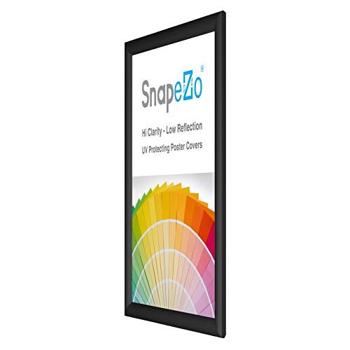 SnapeZo 16.5 x 23.4 inches (A2 Euro Size) Sleek Black Poster Frame, Front-Loading, Wall Mount, Aluminum 1" Profile, Sleek Series - Image 4