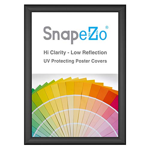 SnapeZo 16.5 x 23.4 inches (A2 Euro Size) Sleek Black Poster Frame, Front-Loading, Wall Mount, Aluminum 1" Profile, Sleek Series - Image 2