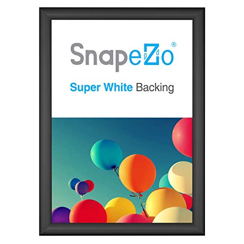 SnapeZo 16.5 x 23.4 inches (A2 Euro Size) Sleek Black Poster Frame, Front-Loading, Wall Mount, Aluminum 1" Profile, Sleek Series - Image 1