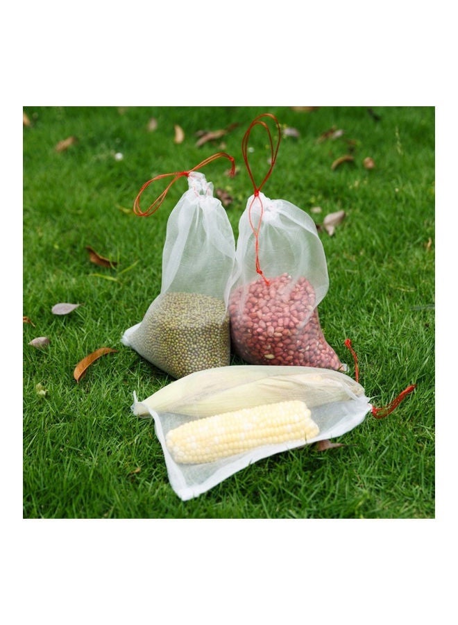 NIBEMINENT 100-Piece Netting Garden Fruit Barrier Cover Bag Clear/Red 15×10mm - Image 4