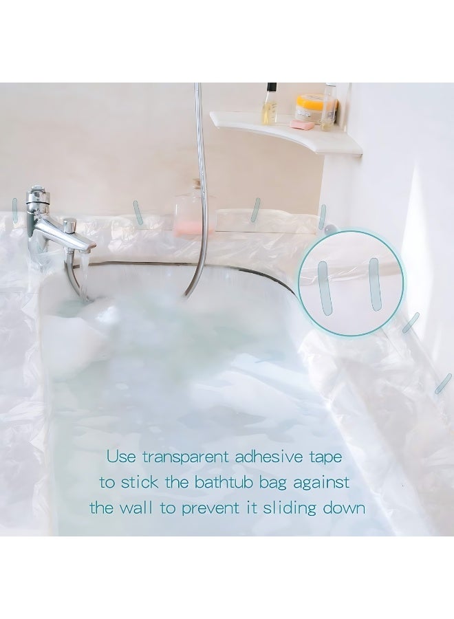 صن سباير 10 عبوات من بطانة غطاء حوض الاستحمام القابل للتصرف مع كيس بلاستيكي كبير لحوض الاستحمام للصالون والمنزل والسفر وحوض الاستحمام (260 × 120 سم) - Image 5