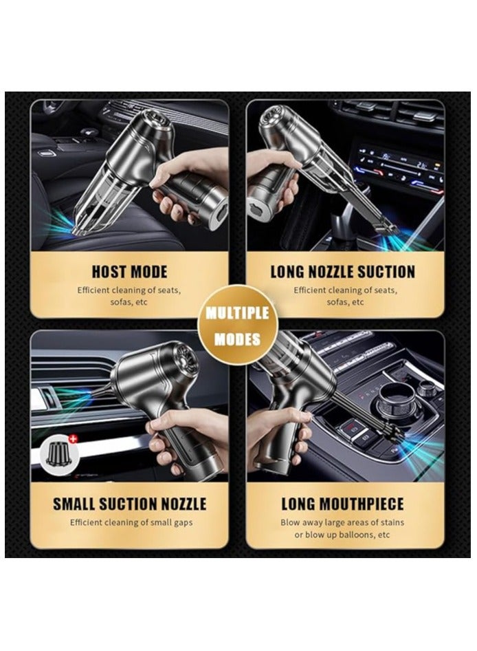 إيروريكس منفضة هواء، منفاخ هواء كهربائي 19000 باسكال، منفاخ هواء محمول 120 وات 35500 دورة في الدقيقة، منفاخ هواء محمول 2 في 1 4000 مللي أمبير في الساعة مع 5 ملحقات فوهات، للشحن السريع للوحة مفاتيح الكمبيوتر - Image 3