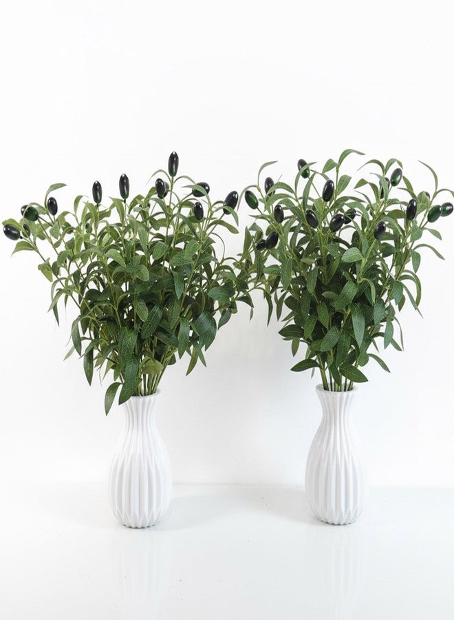 Autokcan 10PCS 18 Inches Olive Tree Branches for Vase Artificial Greenery Stems Realistic Faux Olive Branches with Fruit for DIY Centerpiece Decor Home, Wedding, Table Decoration(No Vase) - Image 1