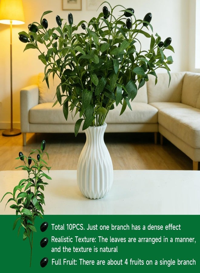 Autokcan 10PCS 18 Inches Olive Tree Branches for Vase Artificial Greenery Stems Realistic Faux Olive Branches with Fruit for DIY Centerpiece Decor Home, Wedding, Table Decoration(No Vase) - Image 3