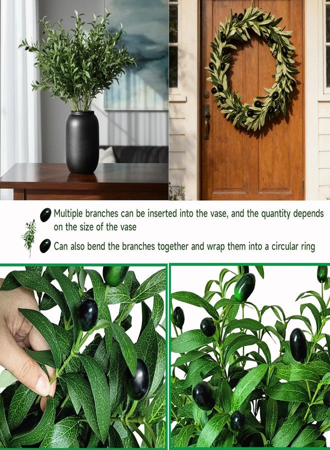 Autokcan 10PCS 18 Inches Olive Tree Branches for Vase Artificial Greenery Stems Realistic Faux Olive Branches with Fruit for DIY Centerpiece Decor Home, Wedding, Table Decoration(No Vase) - Image 4