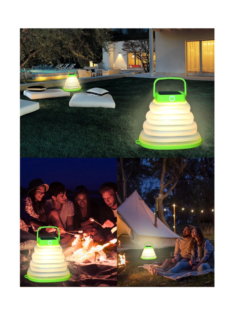 SYOSI Solar Camping Lanterns-Collapsible Camping Essentials,IP65 Solar Lights Outdoor Waterproof,USB Portable Camping Hanging Lamp for Backpacking Gear,Emergency,Tent,Travel,Hiking - Image 2