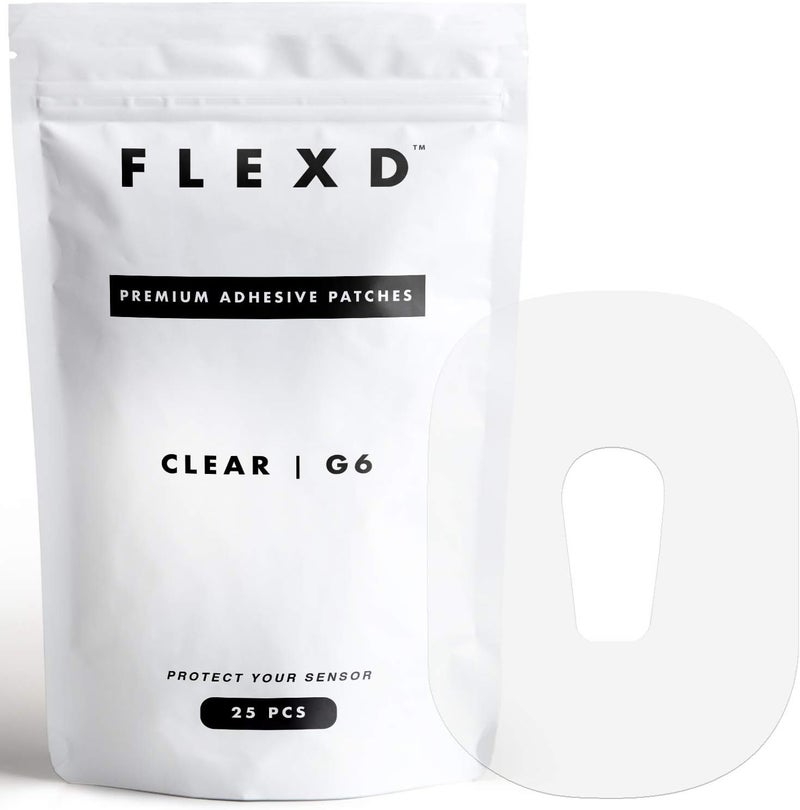 Flexd  G6 Adhesive Patches Pack of 25 Clear Transparent - Image 1