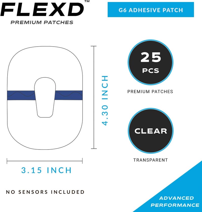 Flexd  G6 Adhesive Patches Pack of 25 Clear Transparent - Image 2