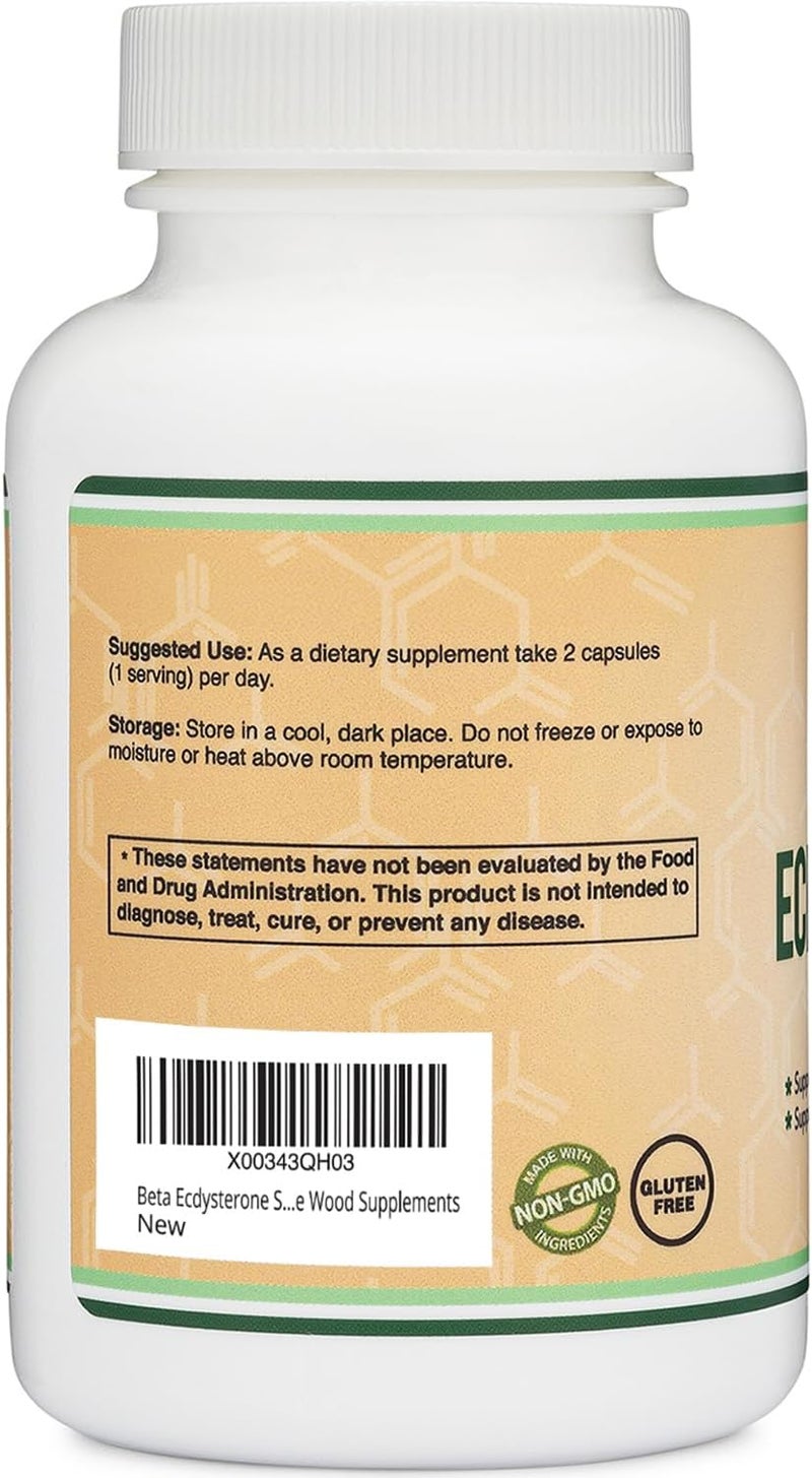 Double Wood Supplements Beta Ecdysterone Supplement  500mg Per Serving 120 Capsules 60 Servings Powerful Plant Anabolic to Support Mens Health NonGMO and Gluten Free by Double Wood - Image 4