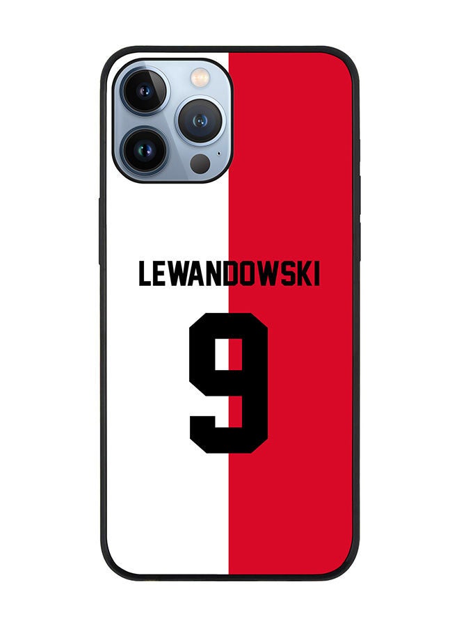 Stylizedd Rugged Black edge case for Apple iPhone 13 Pro Max Slim fit Soft Case Flexible Rubber Edges Anti Drop TPU Gel Thin Cover - Football Team - Poland Player Name - Lewandowski - Image 1