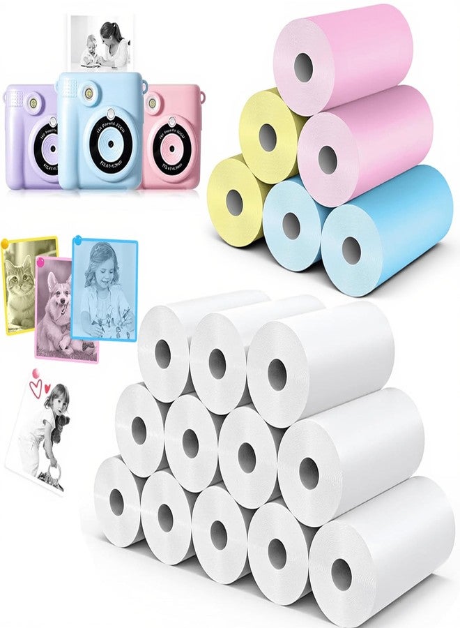 QUASON 18 Rolls Kids Camera Paper Roll Refill Compatible with Most Instant Print Cameras for Kids BPA Free （2.24"x0.98" ） - Image 1