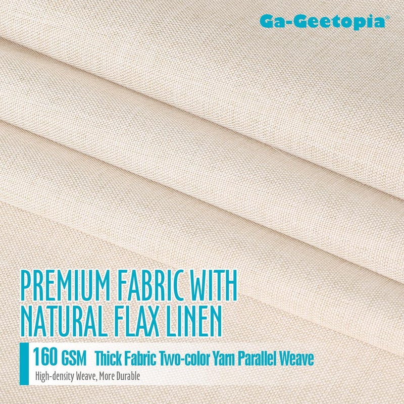 Ga-Geetopia Linen Textured Shower Curtain Set with Hooks, Boho Farmhouse Bath Shower Curtains for Beige Bathroom Neutral Cloth, Hotel Luxury, Weighted Hem, 72W x 72L, Cream - Image 5