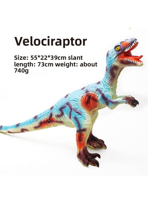 Dinosaur Toy Large Tyrannosaurus Triceratops Wrist Dragon Simulation Sound Soft Rubber Model Stall Delivery-Color:[c66] Raptor-Specifications:Single Cry