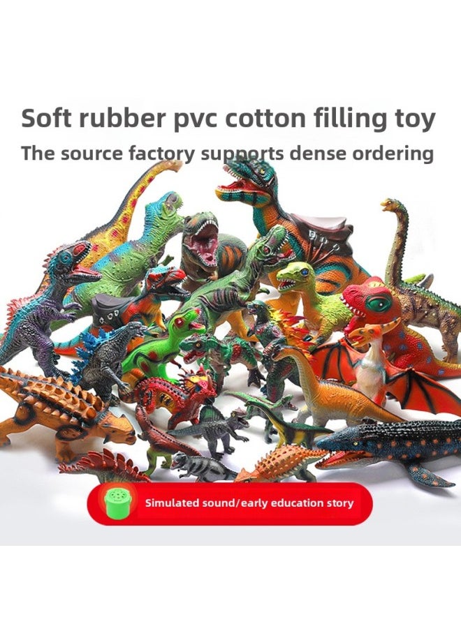 Generic - Dinosaur Toy Large Tyrannosaurus Triceratops Wrist Dragon Simulation Sound Soft Rubber Model Stall Delivery-Color:[c66] Raptor-Specifications:Single Cry - Image 1