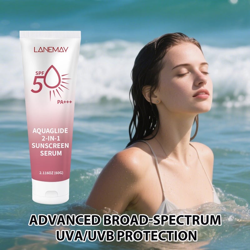 LANEMAY Watery 2-in-1 Protective Cream 60g SPF50+ PA+++ High-level Protective Cream with Moisturizing Essence - Image 3