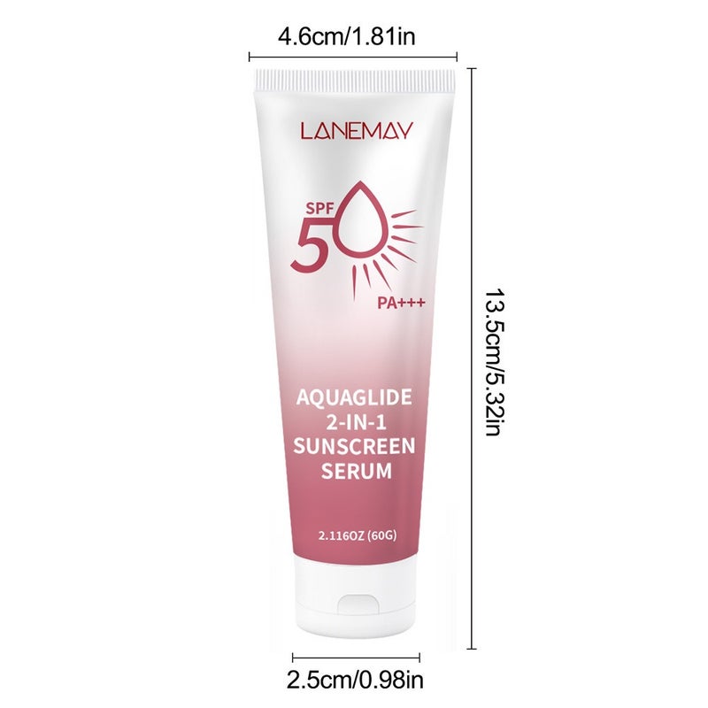 LANEMAY Watery 2-in-1 Protective Cream 60g SPF50+ PA+++ High-level Protective Cream with Moisturizing Essence - Image 5