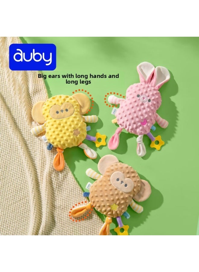 Generic Aobei Soothing Towel Baby Can Bite Doudou Plush Rabbit Doll Newborn Puppet Sleeping Artifact-Color:Opal Bean Velvet Soothing Doll-Peanut Monkey (Yellow)  - Image 2