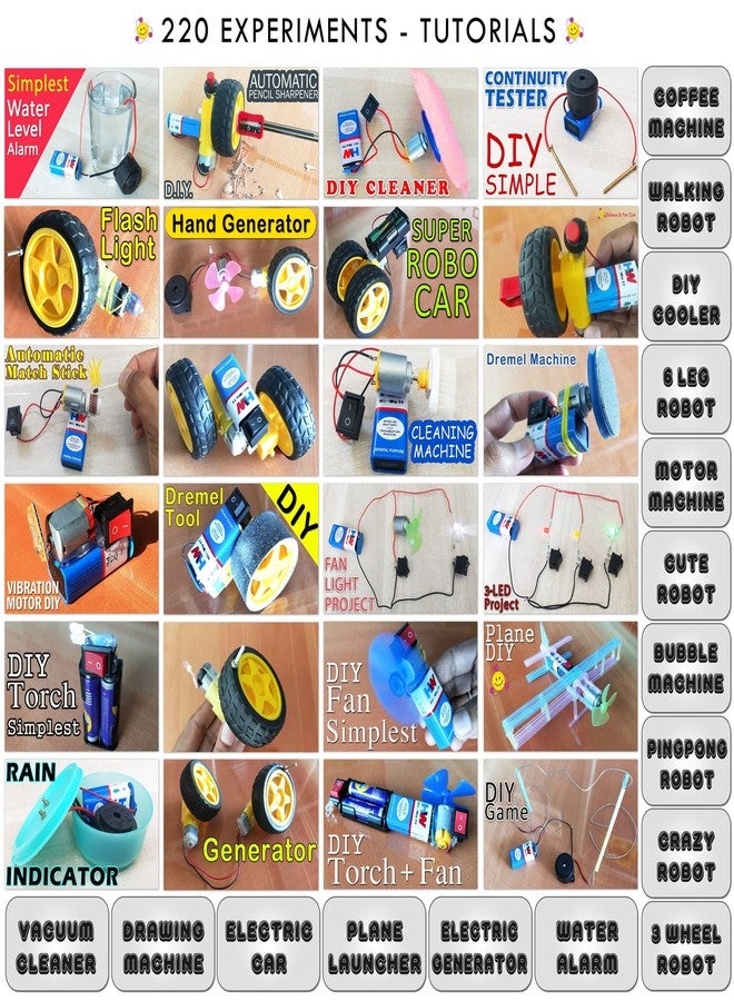 Science & Fun 220 Projects School Science Electronics Robotics Components kit with 220 Experiment tutorials - Image 3