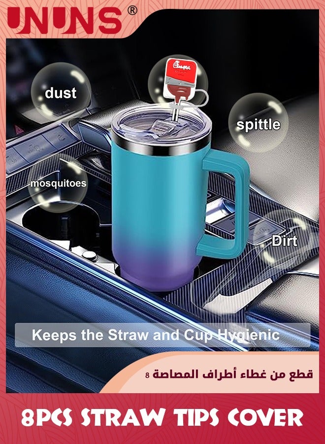 UNUNS Cups Straw Cap,8PCS Reusable Drinking Straw Toppers,Silicone Straw Cover For Stanely Mugs And Reusable Straws,Dust-proof And Leak-proof Drinking Straw Tips Lids - Image 5