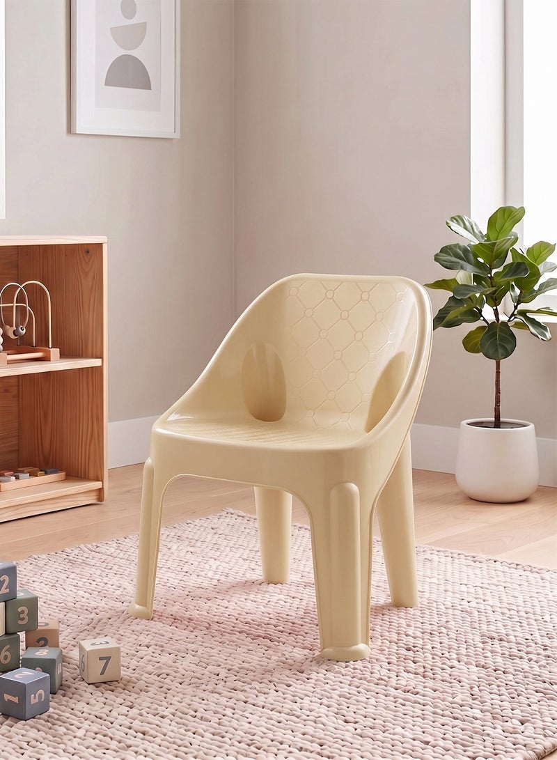 Taimi Panda Plastic Kids Chair 47x30x37cm - Comfortable and Safe Design Chair, Versatile Children's Seat for Indoor and Outdoor Use, Ideal for Playrooms, Nurseries, Garden and Home - Beige - Image 2