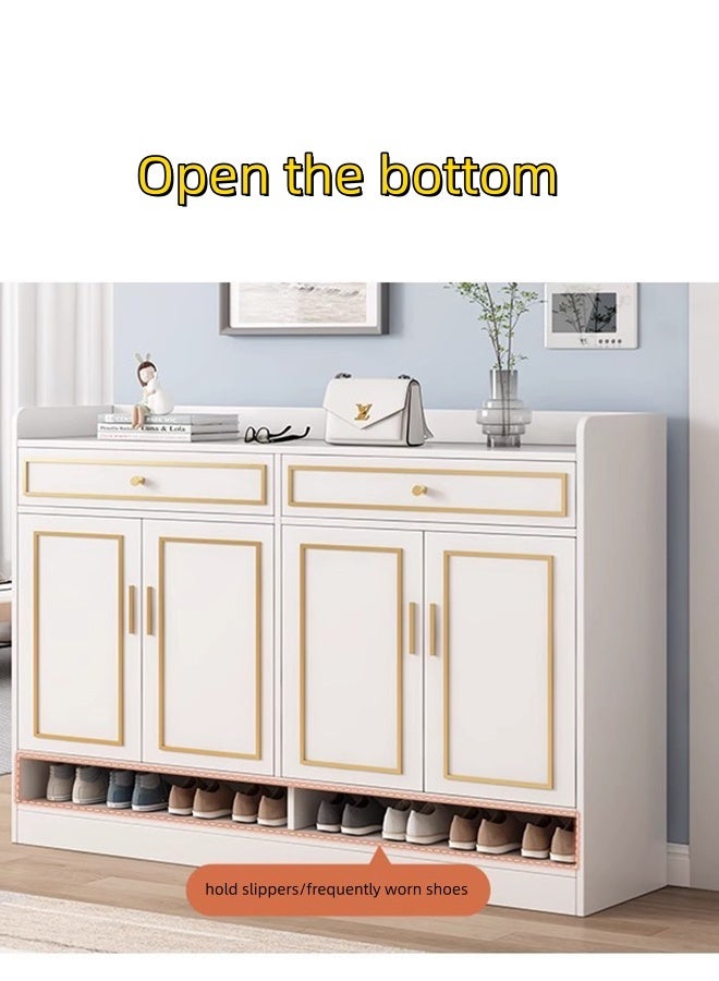 JCB CHIC Large Capacity Wooden shoe cupboard,Shoes Rack with Open Shelves,Entryway Shoe Bench,100×30×106CM Freestanding Shoe Cabinet with drawers and door for Hallway, Bedroom, and Entryway - Image 3