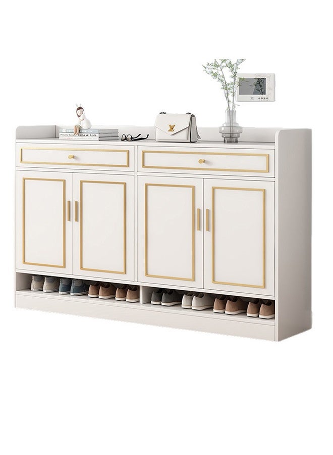 JCB CHIC Large Capacity Wooden shoe cupboard,Shoes Rack with Open Shelves,Entryway Shoe Bench,100×30×106CM Freestanding Shoe Cabinet with drawers and door for Hallway, Bedroom, and Entryway - Image 1