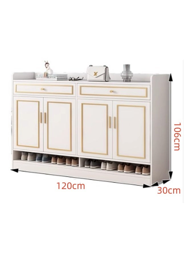 JCB CHIC Large Capacity Wooden shoe cupboard,Shoes Rack with Open Shelves,Entryway Shoe Bench,100×30×106CM Freestanding Shoe Cabinet with drawers and door for Hallway, Bedroom, and Entryway - Image 2