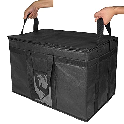 Yalin XXXL Large Insulated Cooler Bag, Styrofoam Cooler of Keep Food Hot or Cold, Reusable Double Zipper Food Delivery Bag for Grocery Shopping, 23" W x 15" H x 14" D (Black, 3XL) - Image 4
