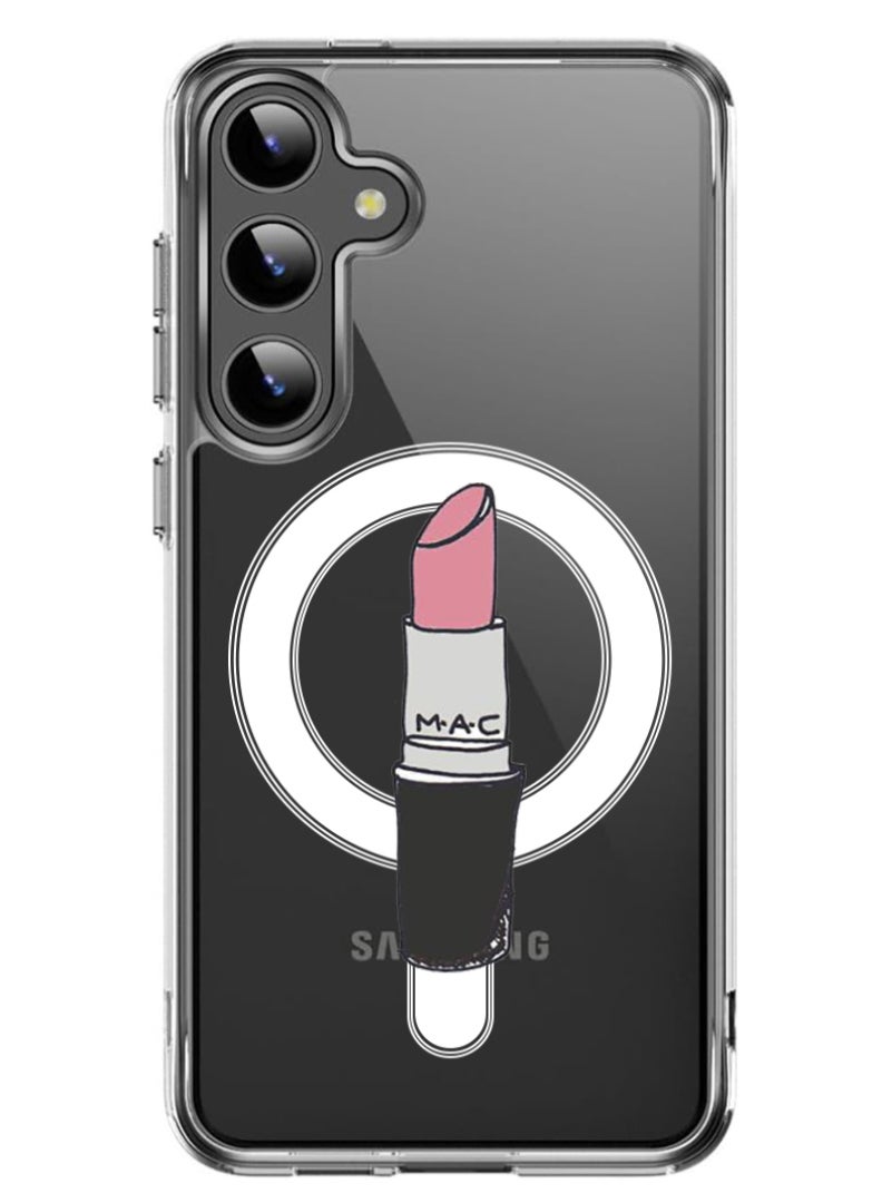 Theodor Magnetic Case for Samsung Galaxy S24 Plus 6.7-inch Compatible with MagSafe Wireless Charging, Shockproof Phone Bumper Cover Lipstick - Image 1