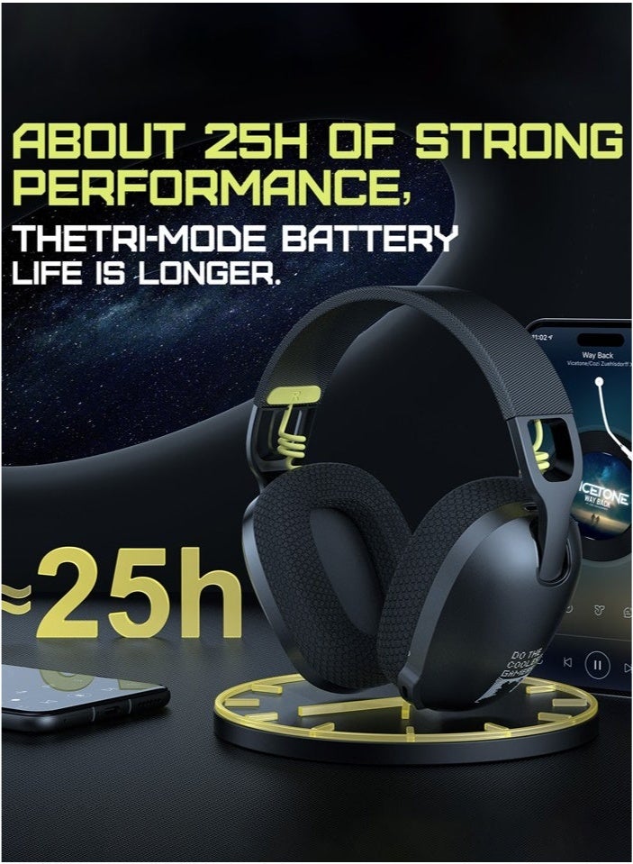 Wireless Gaming Headset with Mic,Over-Ear Gaming Headphone for PS4, PS5, PC, Switch, Mac,2.4GHz Bluetooth 5.3 Gaming Headphones with Noise Cancelling Mic,Black - Image 4