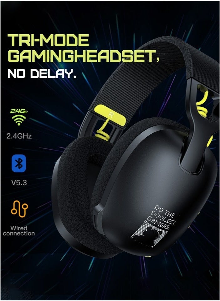 Wireless Gaming Headset with Mic,Over-Ear Gaming Headphone for PS4, PS5, PC, Switch, Mac,2.4GHz Bluetooth 5.3 Gaming Headphones with Noise Cancelling Mic,Black - Image 3