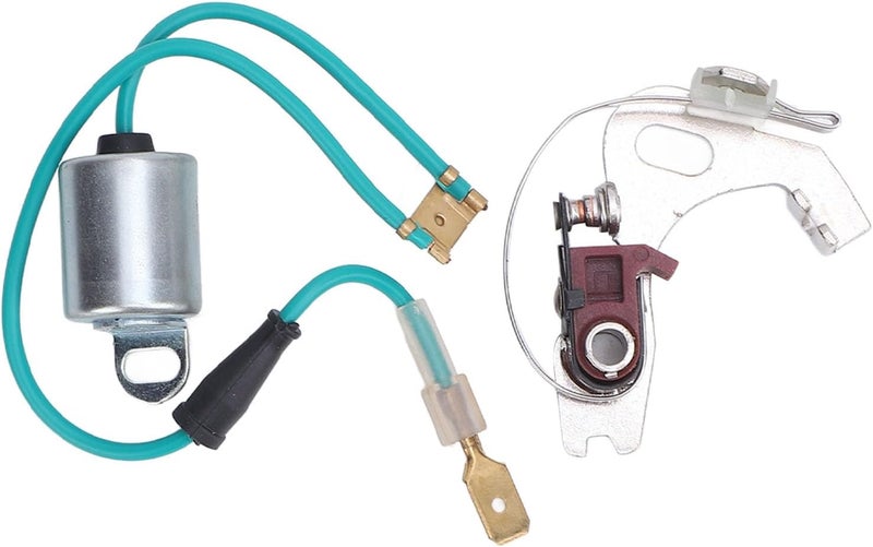 Distributor Points and Condenser Set, Metal Construction Kit for 4 6 Cylinder 43D 45D - Durable Replacement, Professional Ignition Parts, Easy Installation - Image 1