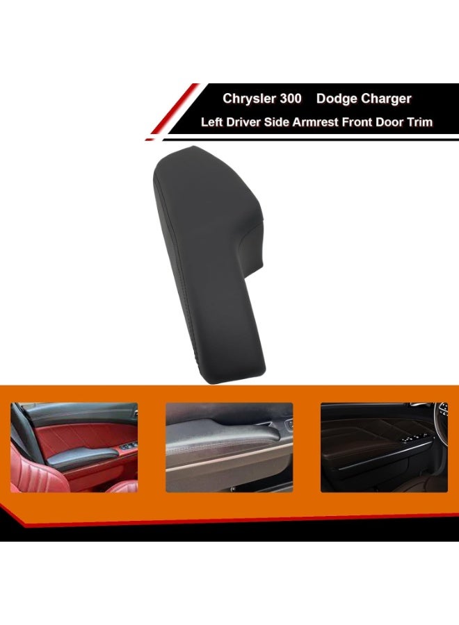 KISSUN Left Driver Side Armrest Front Door Trim Compatible with Chrysler 300 Dodge Charger 2011-2023 Replaces# 1WK37DX9AB - Image 2