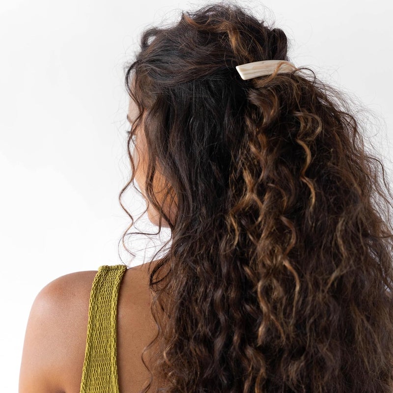 France Luxe Classic Rectangle Hair Barrette in Alba - Image 4