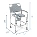 Medline Aluminum Padded Shower Chair Commode with 4 Locking Casters 300 lbs Capacity For Restroom Bathroom Wheelchair Transfer to Toilet 1 Ct - Image 4