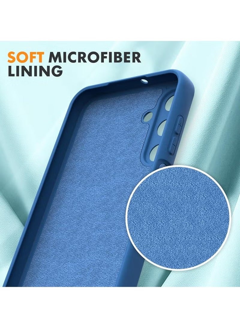 TIGER Samsung Galaxy A15 4G/5G Case with 2-Pack Tempered Glass Screen Protectors, Shockproof Liquid Silicone TPU Soft Back Cover, Anti-Slip Slim Fit Durable Protective Phone Case, 6.5-Inch, Blue, Scratch-Resistant, Anti-Fingerprint, Full Body Protection - Image 4