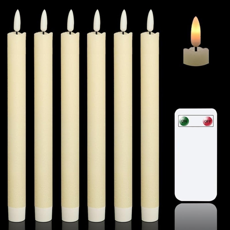 BESTOTTAM LED Candles Taper Candles 3D Flameless Candles Battery Operated Candle Lights LED Long Candles for Table Christmas Birthday Party Wedding Home Church Decoration with Remote6 Pics - Image 1