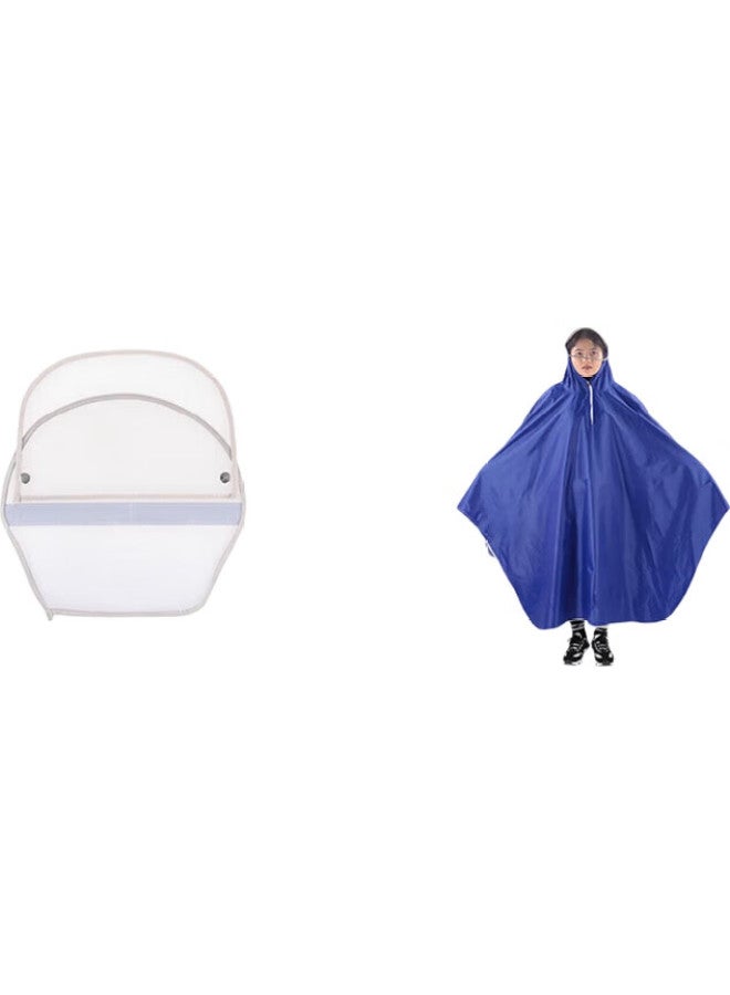 Forever Bicycle Electric Bike Rain Poncho, Transparent Double Brim, Thickened Full-Body Cycling Raincoat, For Adults And Students, Waterproof Carrying Case - Image 1