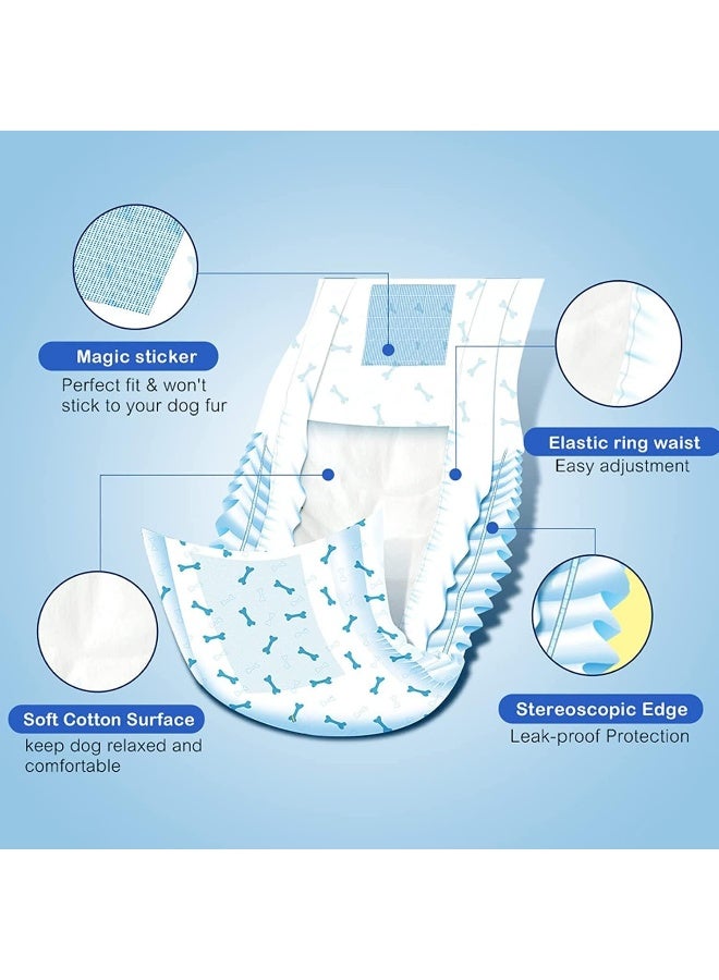 Mumoo Bear Disposable Dog Puppy Nappies Male - Super Absorbent Male Dog Incontinence Wraps (1M-10, 10.00) - Image 2