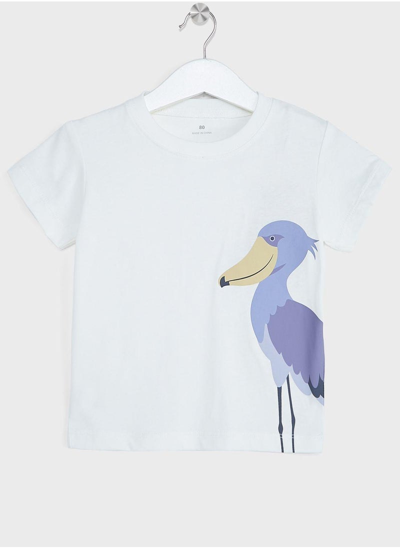 MUJI Kids Shoebill Print T-Shirt  - Image 1