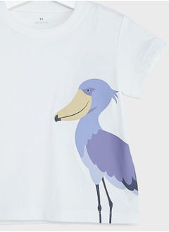 MUJI Kids Shoebill Print T-Shirt  - Image 3